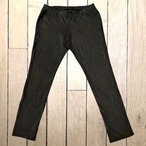 Lane Bryant Sz 18 Gold Black Sparkle Shimmer Glitter Holiday Pants Stretch Women